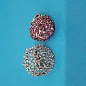 Ring bundle, 2 Embellished Rhinestone Cocktail Statement Rings